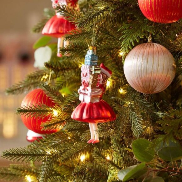 Jillian Harris X CANVAS Girl with Christmas Presetns Glass Ornament NEW - Picture 1 of 12